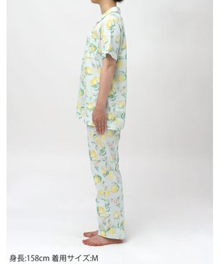 Wing パジャマ 綿100%(本体) 天竺素材 5分袖 半袖 長ズボン レディース EP8046 ウイング／ワコール メロン