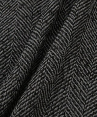 AMERICAN HOLIC ヘリンボーンスタンドカラーコート Black