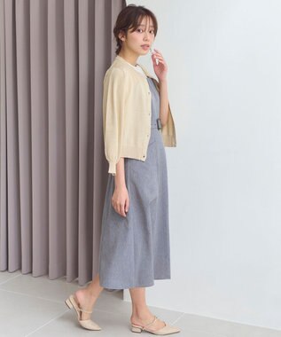 Feroux 【洗える】ラメニットカーディガン ベージュ系