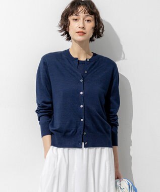 23区 【先行予約/見上愛さん着用】ピュアリネンハイゲージ カーディガン