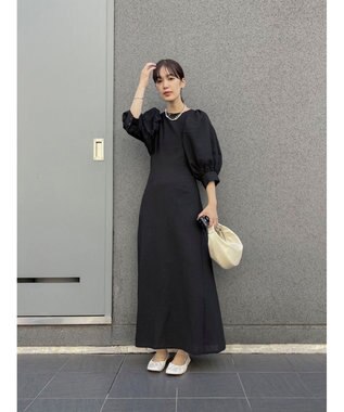 Green Parks AnriettMusee バックカットワークワンピース Black