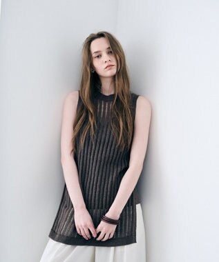 uncrave ラミーリネンニット タンクトップ カーキベージュ