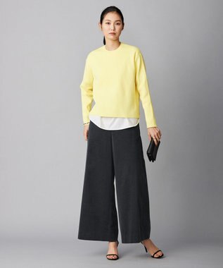 ICB コットンカポックソフトコール ワイドパンツ チャコール系