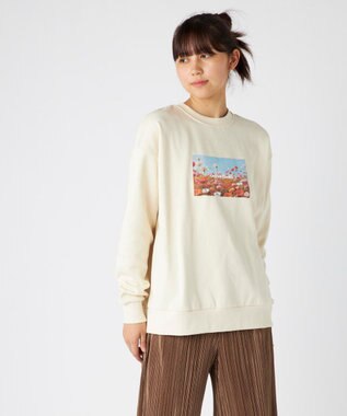 OP／FILA 【ocean pacific】Daily Cozy/あったか裏起毛フォトプリントスウェット アイボリー