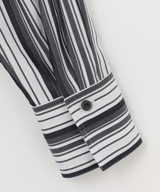 自由区 【洗える/セットアイテム】ウールブレンドベスト×ストライプワンピ ネイビー系1