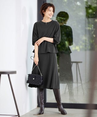 J.PRESS LADIES L セルロースリバー カットソー ダークグリーン系