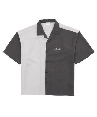 WEGO 【速乾/しわになりにくい/MLサイズ展開】ドライポリカラーブロックシャツ（SS） ダークグレー