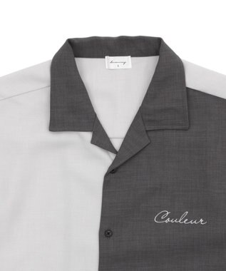 WEGO 【速乾/しわになりにくい/MLサイズ展開】ドライポリカラーブロックシャツ（SS） ダークグレー