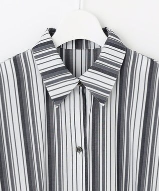 自由区 【洗える/セットアイテム】ウールブレンドベスト×ストライプワンピ ネイビー系1