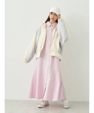 earth music&ecology コクーンギャザー切替ブルゾン Ivory