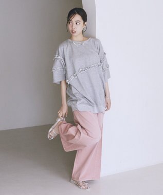 earth music&ecology Tストラップサンダル Silver