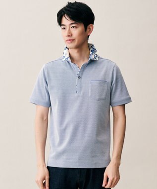 JOSEPH ABBOUD 【キングサイズ・老舗アロハブランドと21年愛されるポロシャツがコラボ】KAHALA ALOHA ダディポロ サックスブルー系