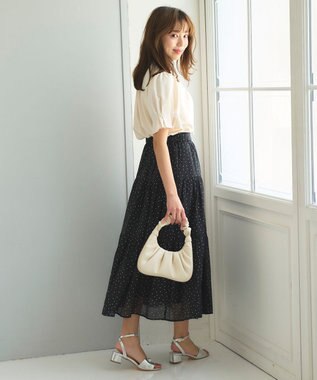 Feroux ドットティアード スカート ブラック系1