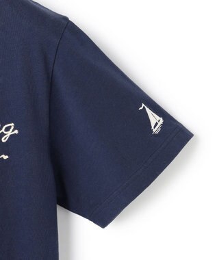 J.PRESS MEN 【NYUZELESS】エンブロイダリー モチーフTシャツ ネイビー系