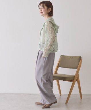 AMERICAN HOLIC 【先行予約】幾何学レースフードシャツ Light Green