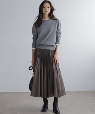 組曲 S 【加藤ローサさん着用】アンティークオーガンプリーツ スカート ブラウン系