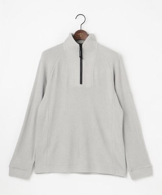 JOSEPH ABBOUD MOUNTAIN 【吸湿発熱/ソフト】ソフトウォームワッフル ハーフジップ カットソー ライトグレー系