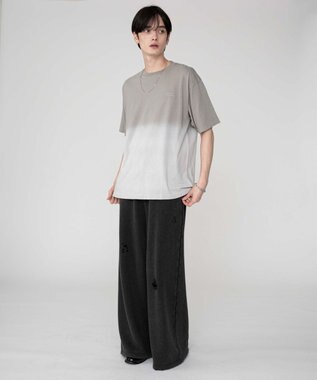 WEGO 【ユニセックス着用ITEM/MLサイズ展開】グラデーションワンポイントT（SS） グレーその他