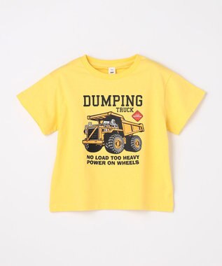 ANY KIDS 【洗濯機可能】はたらく車プリント 半袖Tシャツ イエロー