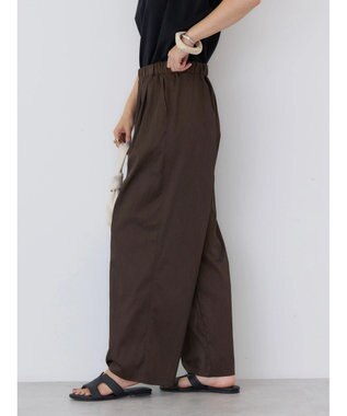 AMERICAN HOLIC イージーケア＋接触冷感ウエストタックワイドパンツ Brown