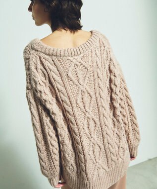 GRACE CONTINENTAL スパングルケーブルニット ピンク