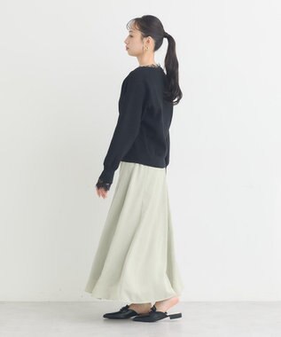 earth music&ecology レーストリムカーディガン Black