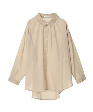 Green Parks インド綿 ボイルゆったりシャツ Light Beige