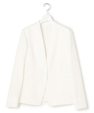 23区 【先行予約】アイアスマットストレッチ ノーカラージャケット ホワイト系