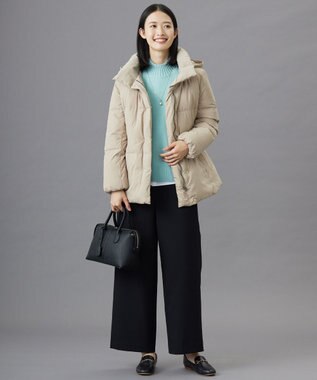 J.PRESS LADIES 【洗える】ツムギート flannel ワイド パンツ ブラック系