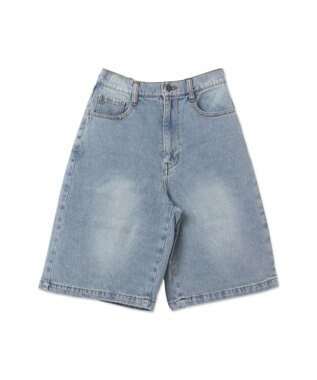 WEGO 【新色追加】ヴィンテージウォッシュデニムハーフパンツ デニム淡色