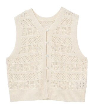 AMERICAN HOLIC 【前後2WAY】レース編みニットベスト Ivory