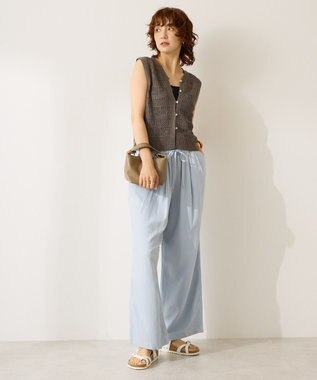 AMERICAN HOLIC 【前後2WAY】レース編みニットベスト Charcoal Gray