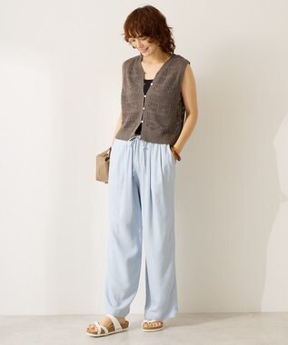 AMERICAN HOLIC 【前後2WAY】レース編みニットベスト Charcoal Gray