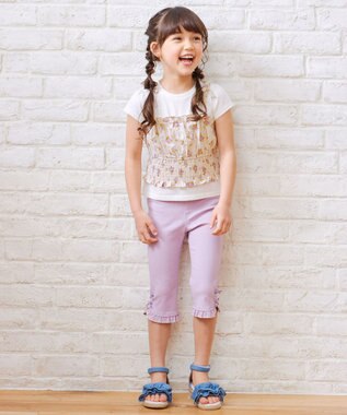 ANY KIDS フリル カプリ パンツ ラベンダー