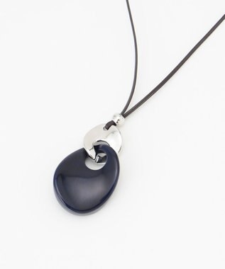 J.PRESS LADIES マーブルカーブ ネックレス ネイビー系