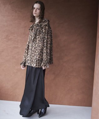 YECCA VECCA サテンフレアスカート Black