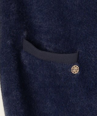 組曲 ナイロンファーニット カーディガン ネイビー系