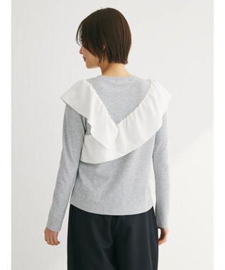 Green Parks ・ＳＵＧＡＲ　ＳＰＯＯＮ　アシンメトリーフリルロンＴＥＥ Gray Mixture