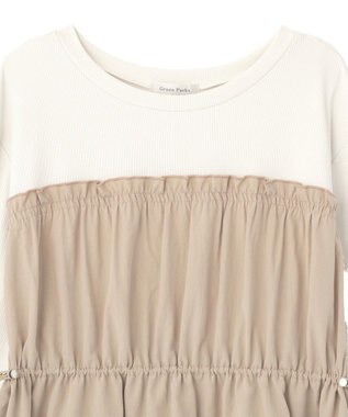 Green Parks ペプラムドッキングワンピース Light Beige