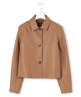 23区 L ラムレザー ステンカラー ジャケット キャメル系