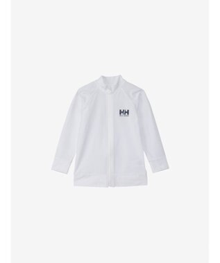 HELLY HANSEN 【キッズ・UVカット・耐海水・耐塩素】ロングスリーブ HHフルジップラッシュガード クリアホワイト