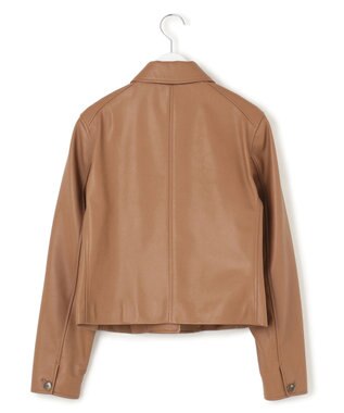 23区 L ラムレザー ステンカラー ジャケット キャメル系