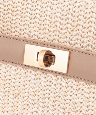 ANY SIS 【美人百花7月号掲載】2WAYバンブーライクハンドルミディ トートバッグ ナチュラル×ベージュ