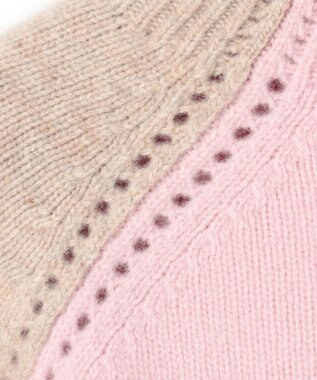 BEIGE， RULE / ウールカシミヤバイカラーハイネックニット Lilac × Taupe