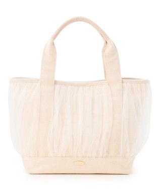 TOCCA GATHER TULLE TOTE キャンバストート アイボリー系