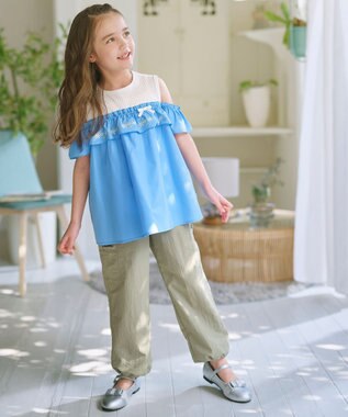 組曲 KIDS 【150-160㎝】 撥水カーゴパンツ カーキ