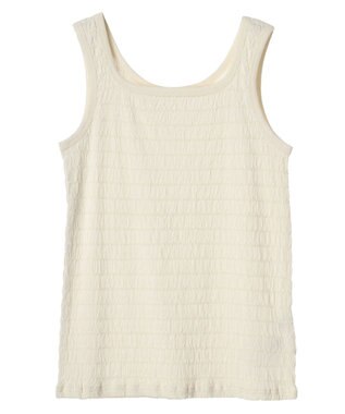 earth music&ecology シャーリングタンクトップ Off White