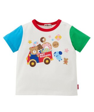 MIKI HOUSE HOT BISCUITS 【80-120cm】 ビーンズ×お菓子シリーズ 天竺素材半袖Tシャツ マルチカラー