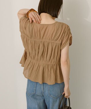 AMERICAN HOLIC 【前後2WAY】フロントリボンブラウス Mocha