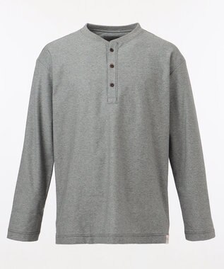 JOSEPH ABBOUD MOUNTAIN 【SPACE】OGスラブプレーティング天竺 ヘンリーネックカットソー ライトグレー系